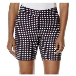 Calloway 6 caviar black white gingham opti dri golf shorts